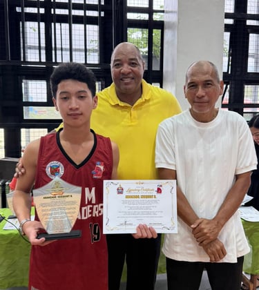 Coach Gonzalo Guzman  & Coach K give Awards for discipline excellence in basketball with grace