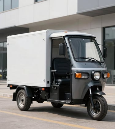 Specialized Electric Delivery Tricycle with Closed Cargo Box for Express Logistics