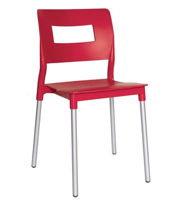 silla de plastico rojo