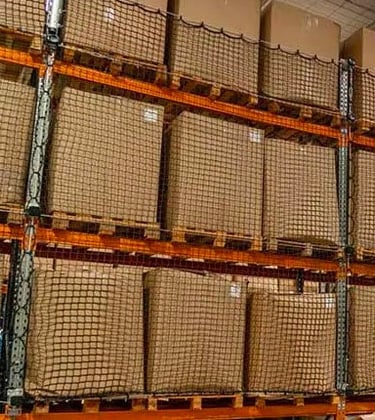 Pallet racking safety netting 