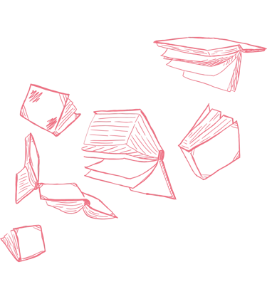 Motif décoratif livres - Wendy Baqué, chroniqueuse littéraire.