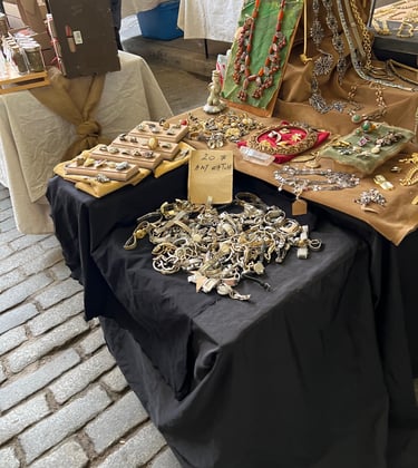 Jewelry Vintage and one of a kind the kind of thing you'll find at Brooklyn Flea
