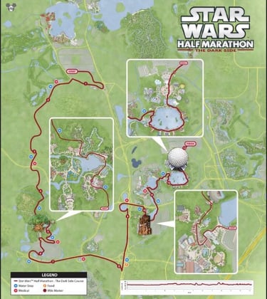 2017 runDisney Star Wars The Dark Side Half Marathon Weekend Half Marathon Course Map