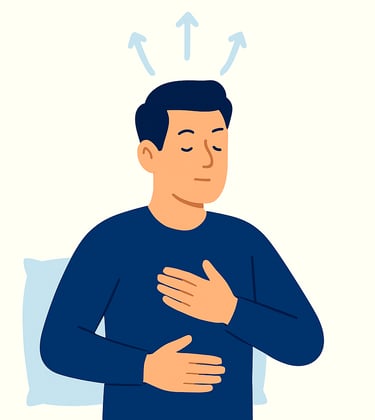 A man doing breath exercises