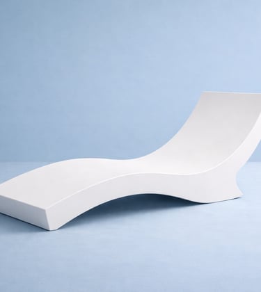 camastro blanco en fibra de vidrio