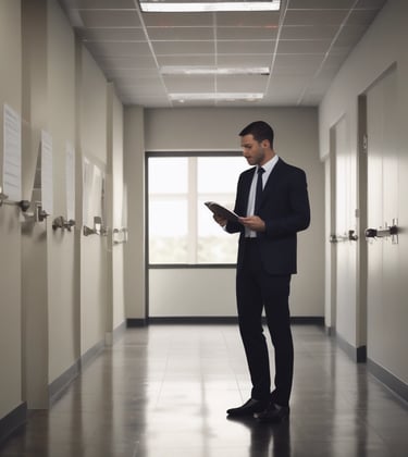 man in orange and white striped polo shirt beside woman in black and white floral dress