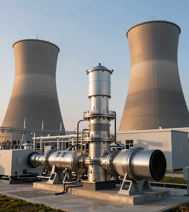 Sophisticated photography of an energy infrastructure project in Global / Emerging Markets. A focused shot of technical equipment at a clean, modern power plant during the golden hour, reflecting a theme of unwavering trust and expertise.