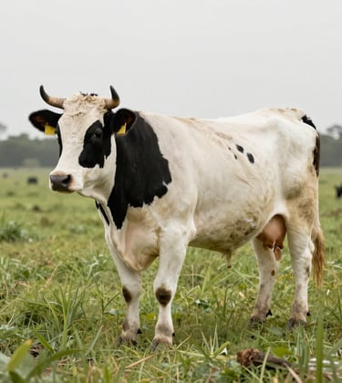 Clean photography of healthy cattle in a lush North Florida pasture. The shot is bright and modern, showing a professional North American / US farming environment with soft off-white lighting.