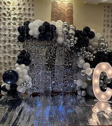 a large number of balloons and balloons in a room