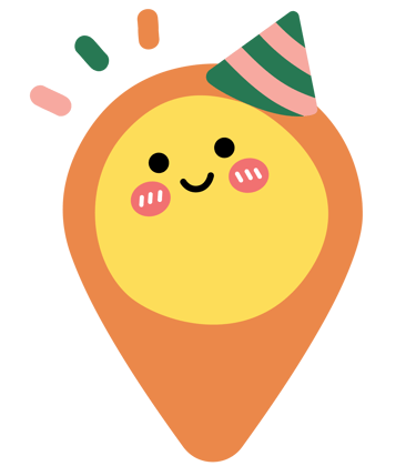 a location pin with smiley face