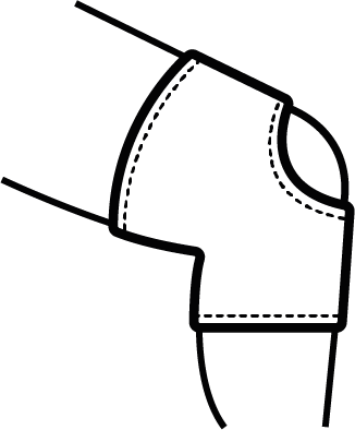 An icon of a pull on neoprean knee support.