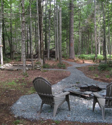 Fire pit at tent sites.