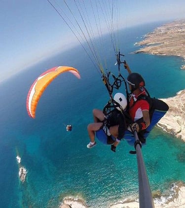 a parasail parasailing over a body of water