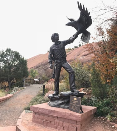 John Denver sculpture at Red Rocks in CO
