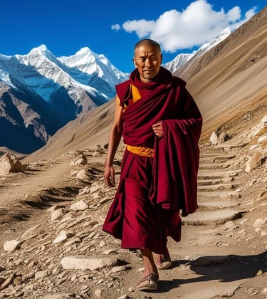 ladakh trekking monk