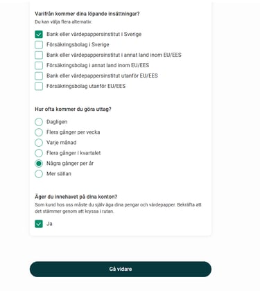 Avanza frÄgar vart dina instÀllningar kommer ifrÄn