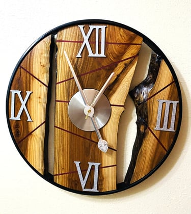 Metal and Wood Wall Art Clock.
