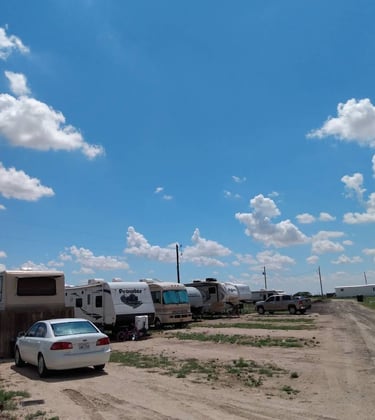 Campers at Hidden Garden RV Park Lubbock - 4310 PR 1040, TX 79407 -full-hookup sites near Texas Tech