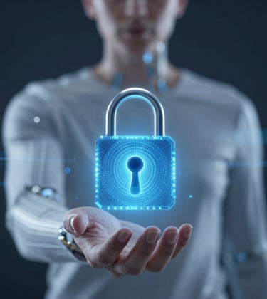 Client accessing secure online dashboard with login screen visible