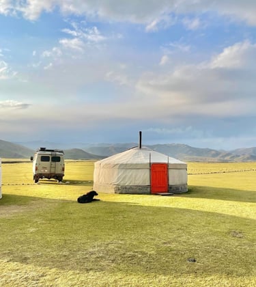 Mongolian nomadic family