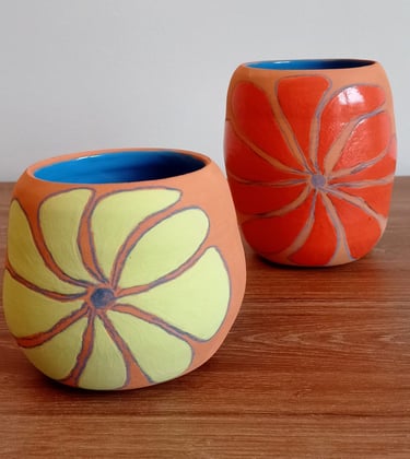 fleurs marguerite flower ceramic decoration vase pottery clay