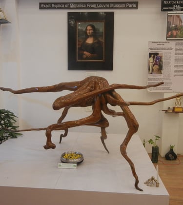 a sculpture of a giant octopus with a long tentacles