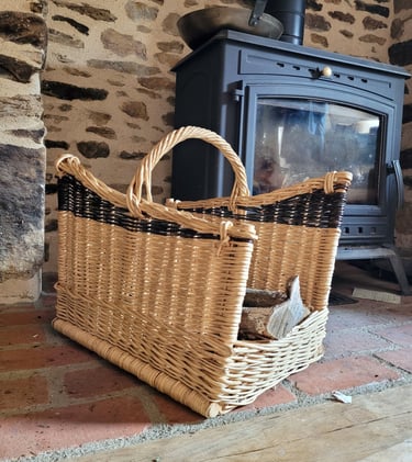Panier à buches en osier