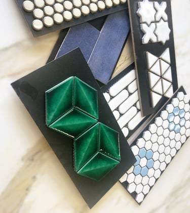 an arrangement of tile samples