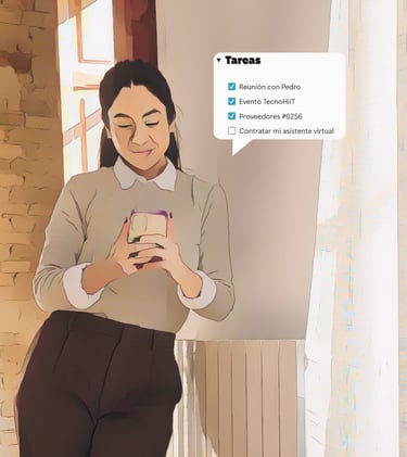 Asistente virtual trabajando