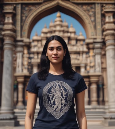 Close-up of intricately designed gold and kundan earrings resting on a traditional fabric with subtle floral patterns.