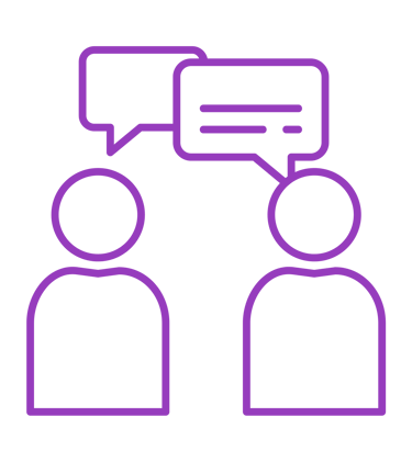 Deux personnes en train de discuter