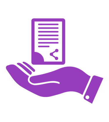 Une main tenant  un document