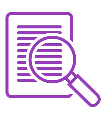 un document avec une loupe 