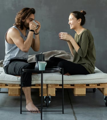Image: Couple Sipping Java Burn Coffee