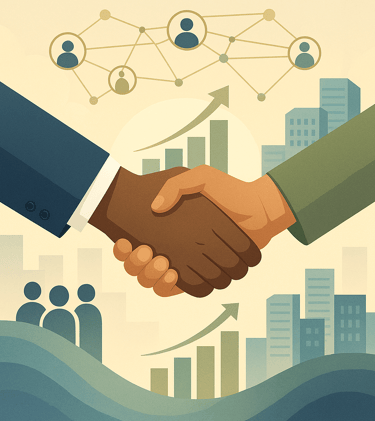 um aperto de mãos entre homens de negócio