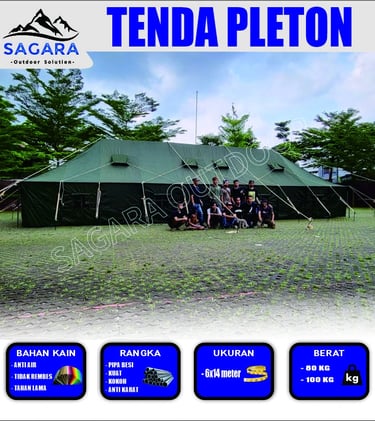 crew pabrik tenda sagara outdoor selesai mendirikan tenda pleton