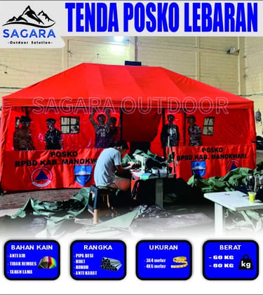 pengukuhan tenda posko lebaran di pabrik tenda sagara outdoor