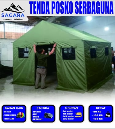 tenda serbaguna ukuran 3x4meter dari pabrik tenda sagara outdoor