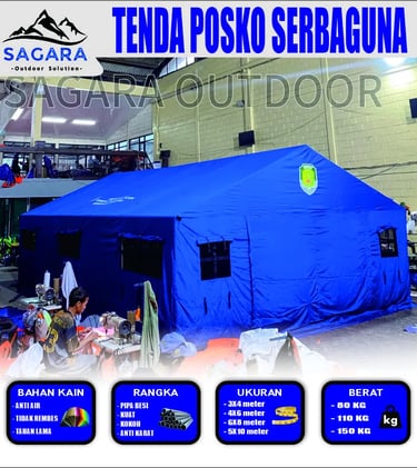 tenda posko serbaguna berbagai macam ukuran bahan filamin