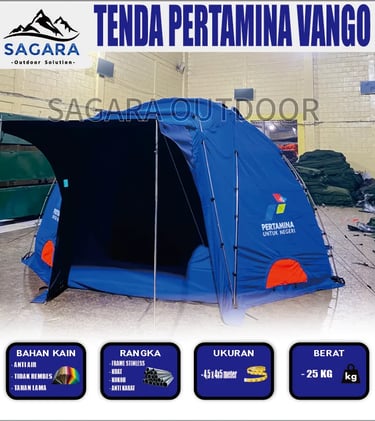 tenda bantuan dari pertamina yg di buat di pabrik tenda sagara
