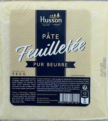 pâte feuilletée pur beurre