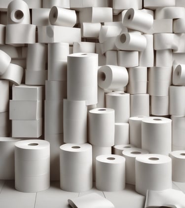 A professional team inspecting tissue paper quality in a clean manufacturing facility.