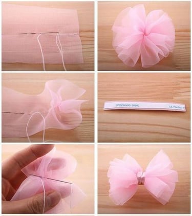 Tutorial DIY paso a paso para hacer un accesorio para el cabello con moño de tul