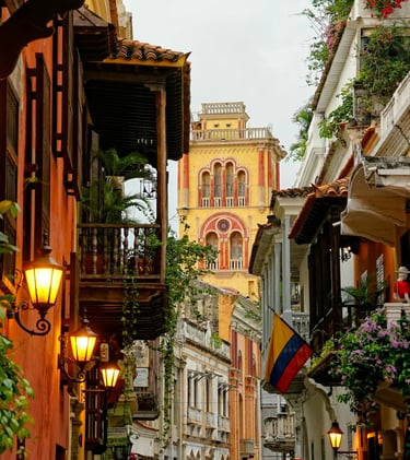 Travel agency in Cartagena Colombia old city colonial streets