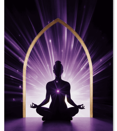 A Quantum Intelligence Practitioner engaging in mindfulness and intuition work