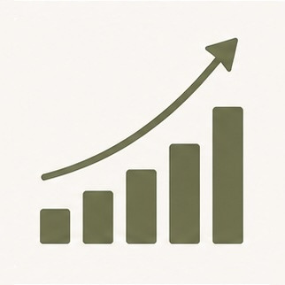 An icon representing a graph going up
