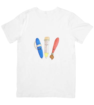 illustration stylo façon BD couleur sur T-shirt bio
