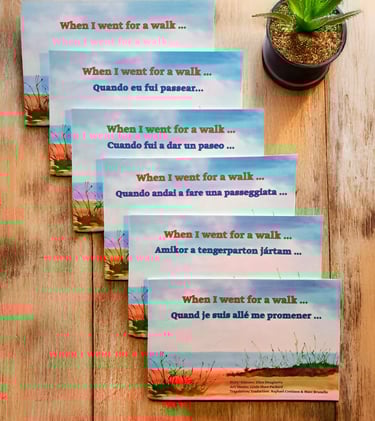 Ellen's "When I went for a book..." books in 6 languages.