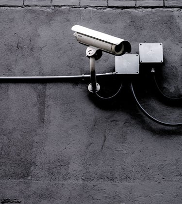 Primer plano cámara de seguridad