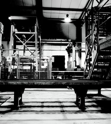 Foto en blanco y negro industria "servicios seguridad industrial"